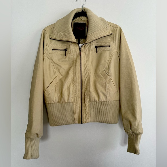 Yoki Jackets & Blazers - Yoki Butter yellow Y2K bomber leather jacket size medium